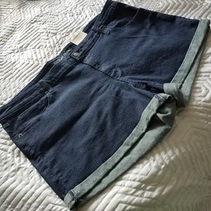 Cuffed Denim Shorts - plus size
